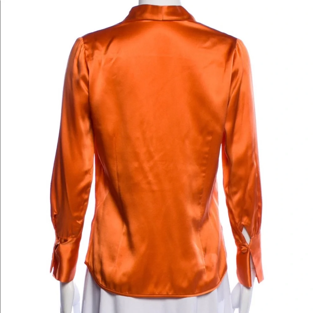 Sylvia Heisel orange button up - small - Picture 3 of 3